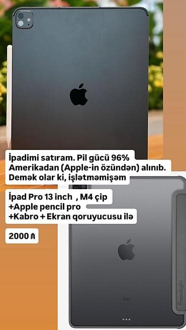 Apple iPad Pro 13 inch – M4 çip ilə. Xüsusiyyətlər və komplekt: - 13"