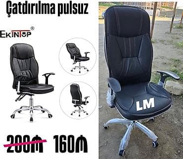dolap ofis: EkinTop ofis kreslosu - Ergonomik dizayn: bel dəstəyi və hündür arxa — 1