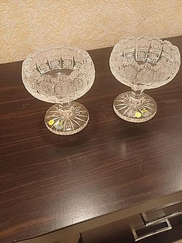 xrustal stekanlar: Kolleksiya: kəpəkli kəsim naxışlı kristal dəst - 1 ədəd hündür — 3