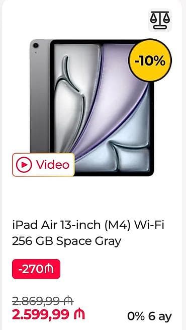 mini ipad: Yeni Apple iPad Air 13 (2025), 12,9", 256 GB, Pulsuz çatdırılma — 2
