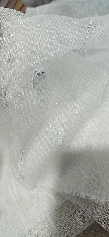 Şamdanlar: Təsvir: - Açıq krem/ağ tonlarda şəffaf tül parça - Nazik şəbəkə — 3