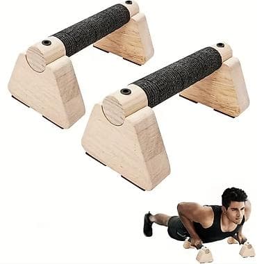Taxta push-up tutacaqları (2 ədəd dəst) - Material: yüksək sıxlıqlı — 1
