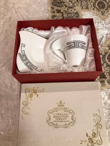 çaşqa nəlbəki: Çay dəsti, rəng - Ağ — 3