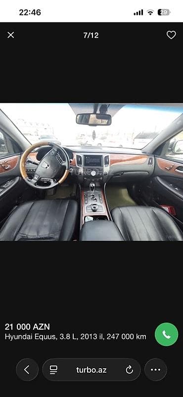 Hyundai: Hyundai Equus: 3.8 л | 2013 г. Седан — 6