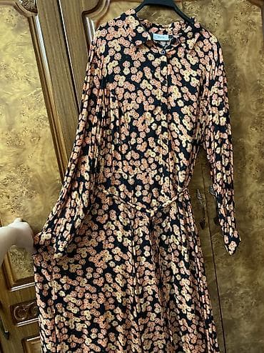 elbise: Платье рубашка с поясом размер ххл одето один раз 100% вискоза длина — 2