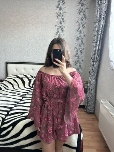 Kişi Geyimləri: Qadın şifon kombinezon - Rəng: qızılı-bənövşəyi tonlarda çiçək — 2