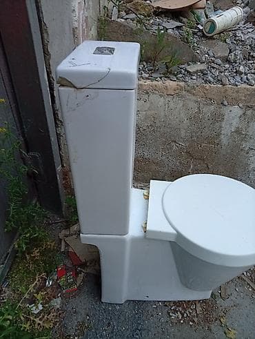 Monoblok unitaz, ağ keramika korpuslu. - Üstdən düyməli su bakı ilə — 5