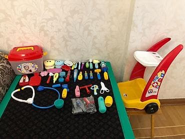 Игрушки: Uşaq üçün həkim temalı oyun dəsti - Rəngarəng plastik həkim alətləri — 5