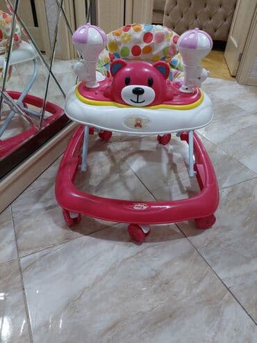 Tibbi avadanlıq: Uşaq gəzdirəni / yürüteç - Rəng: çəhrayı-ağ (rəngbərəng naxışlı — 2