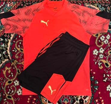 idman kişi şortları: İdman dəsti, Puma, L, rəng - Qırmızı — 1