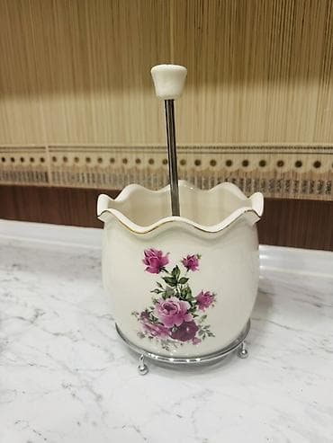 rendə: Porselen qənd qabı – presli - Material: qalın porselen gövdə — 3