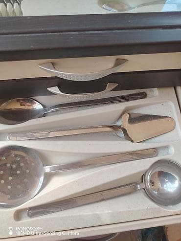 pitbul sekilleri: Paslanmayan poladdan çəngəl-bıçaq qaşıq dəsti - Klassik xəttli — 5