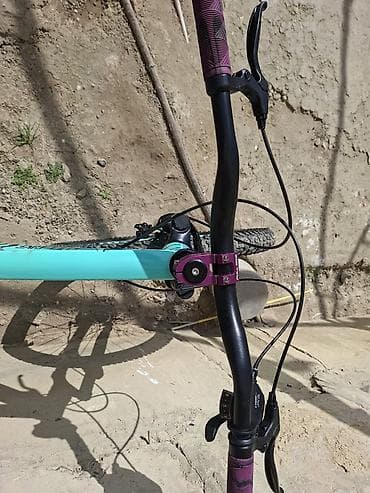 Full Bike dağ velosipedi - Rəng: firuzəyi-göy və bənövşəyi aksentlər — 2