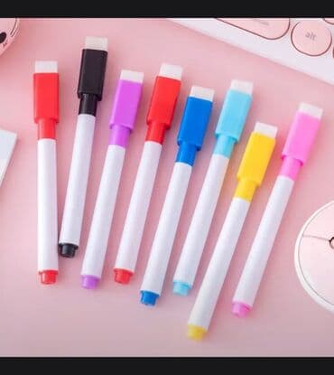 Настольные наборы: Ağ lövhə üçün marker dəsti – 9 rəng - Rənglər: qara, mavi, açıq mavi — 2