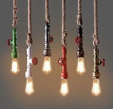 metbex isiqlari: Sənaye tərzli asma işıqlandırma – “boru/klapan” dizaynlı E27 lampalı — 2