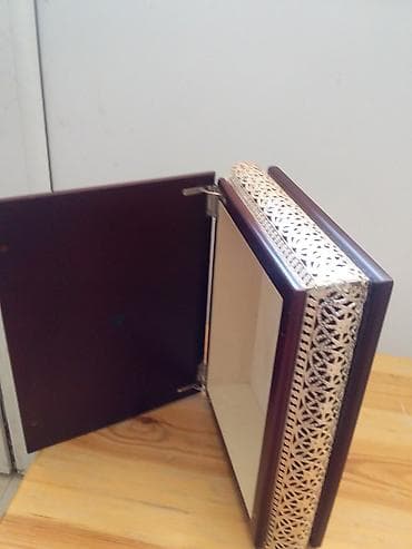 pul qutusu: Zərif ornamentli taxta qutu - Material: tünd qəhvəyi rəngdə — 3