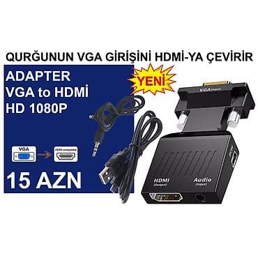 VGA Adapterlər/Konverterlər (Çeviricilər) ⭐VGA to AV – 15 AZN ⭐VGA to — 6