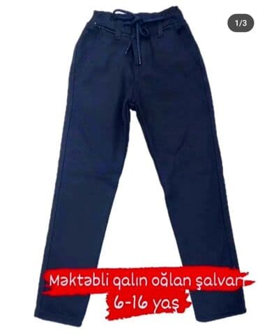 Məktəbli oğlan şalvarı qalın 6-16 yaş