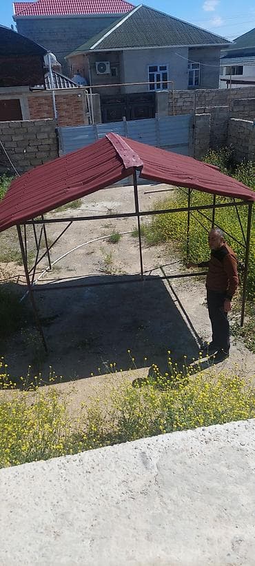 profnastil olculeri: Metall konstruksiyalı açıq hava kölgəlik/pavilyon - Material: möhkəm — 4