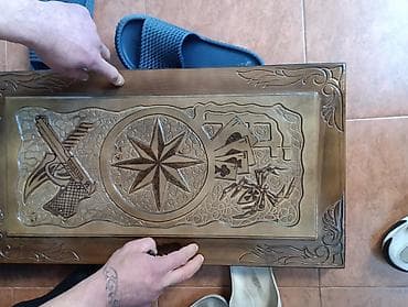 Ağacdan oyma nərd-taxta dəsti - Material: möhkəm ağac, əl işi oyma