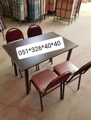 Masa və oturacaq dəstləri: Qonaq otağı üçün, Yeni, Açılan, Dördbucaq masa, 2 stul — 2