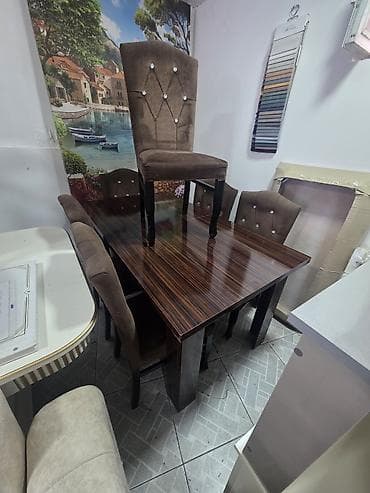 qabaq usdolu: Qonaq otağı üçün, Açılmayan, Dördbucaq masa, 6 stul — 1