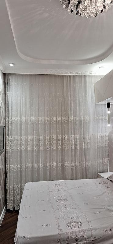 Ağ rəngli, naxışlı tül pərdə dəsti - Material: incə, işıqkeçirən tül lalafo.az -da Ağ rəngli, naxışlı tül pərdə dəsti - Material: incə, işıqkeçirən tül