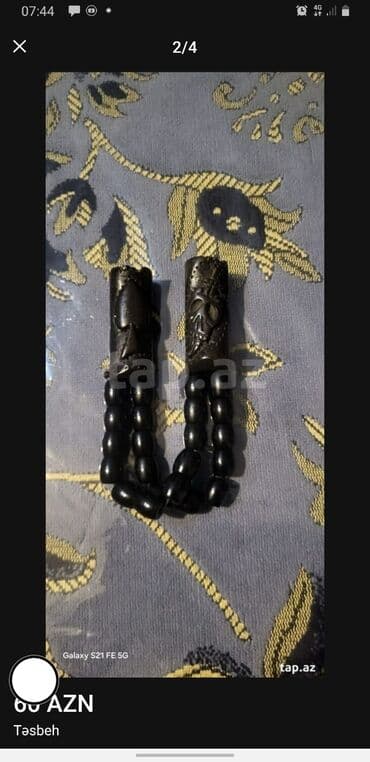 Daraq panellər: Məhsul: Təsbeh - Rəng: tam qara - Material: ağac boncuklar (oval — 2