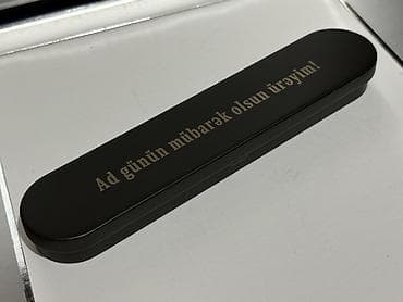 Kağızlar: Hədiyyəlik metal qələm dəsti - Qutu: Mat qara metal hədiyyə qutusu — 4