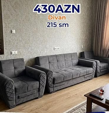 Divan – 215 sm - Rəng: tünd boz (antrasit) - Üslub: müasir, sadə