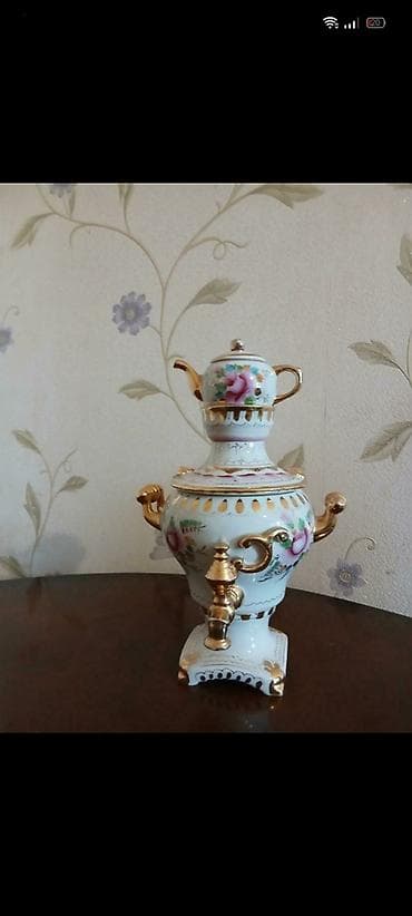 Porcelan samovar və çaydan dəsti - Material: yüksək keyfiyyətli at lalafo.az Porcelan samovar və çaydan dəsti - Material: yüksək keyfiyyətli