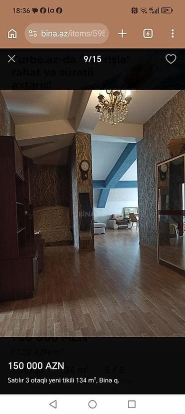 binə qəsəbəsində evlərin satışı: 3 otaqlı, Yeni tikili, 134 kv. m — 9