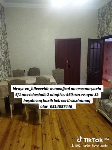 Kiraye ev_bileceride avtovağzal metrosuna yaxin 5/1 mertebesinde 2 at lalafo.az Kiraye ev_bileceride avtovağzal metrosuna yaxin 5/1 mertebesinde 2