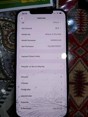 apple notebook: IPhone 12 Pro Max, 128 GB, Space Gray, Qırıq — 4