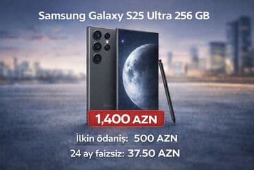 Samsung Galaxy S25 Ultra, 512 GB, Zəmanət, Kredit, Sənədlərlə