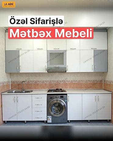 Кухонный гарнитур на заказ, Самозакрывающие петли, МДФ at lalafo.az Кухонный гарнитур на заказ, Самозакрывающие петли, МДФ