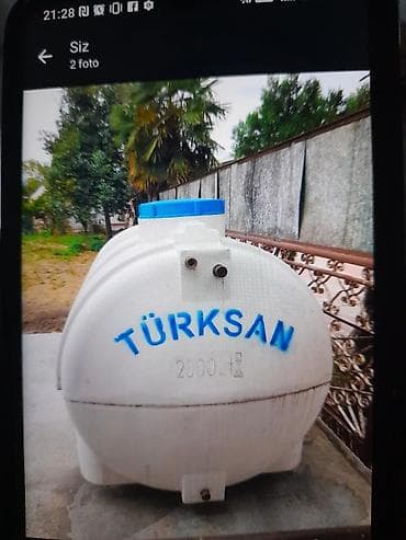 plastik qab: Türksan 2000 litr plastik su çəni - Həcm: təxminən 2000 L (korpus — 2