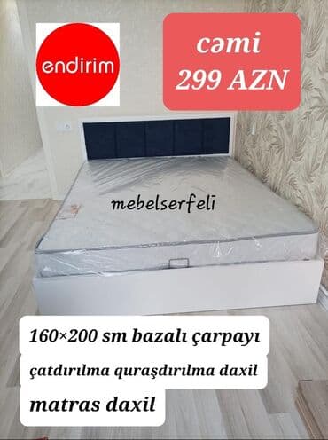 taxt carpayilar: Yeni, İkinəfərlik çarpayı, Bazasız, Matras ilə, Siyirməsiz, Türkiyə — 1