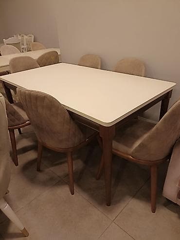 Qonaq otağı üçün, Yeni, Açılan, Dördbucaq masa, 6 stul