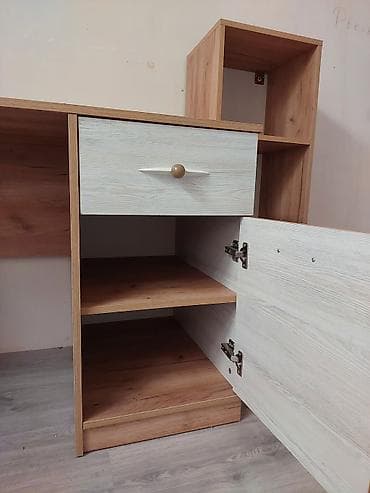 masa ders: Düz masa, Polkalı, Siyirməli, Teksturalı laminat, Zəmanətsiz, Kredit yoxdur — 3