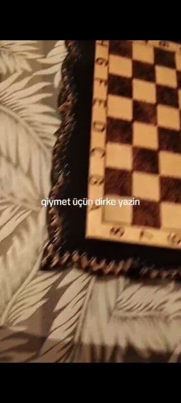 cadır ev: Taxta şahmat dəsti - Material: ağacdan hazırlanmış şahmat taxtası — 4