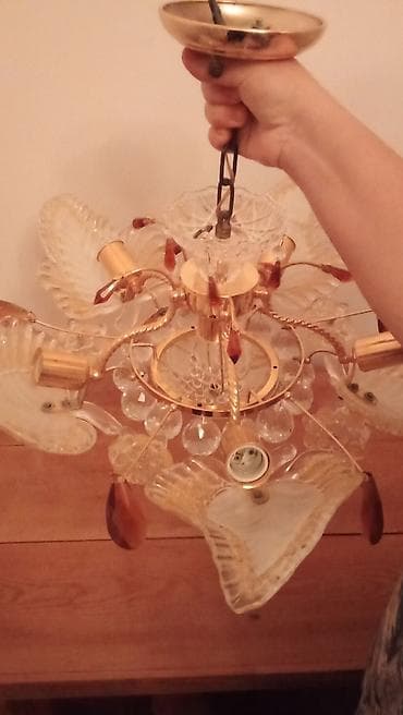 xrustal qablar aliram: Çılçıraq, 8 lampa, Şüşə — 2