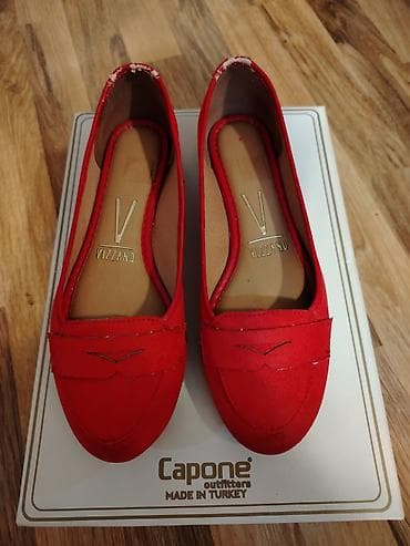 Baletkalar, Ölçü: 36, rəng - Qırmızı, İşlənmiş