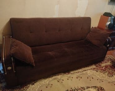 Спальные гарнитуры: Диван, Б/у, Раскладной, С подъемным механизмом, Ткань — 1