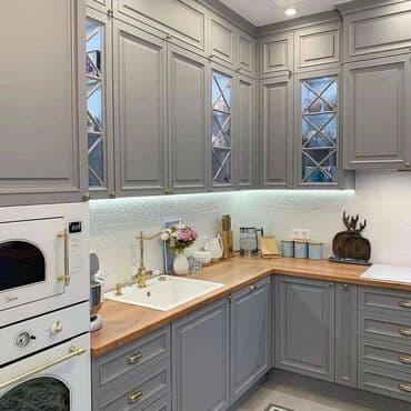 akrilik: Sifarişlə mətbəx dəsti, Özü çəkən petlələr, Parlaq laminat, Kredit var, Pulsuz çatdırılma — 3