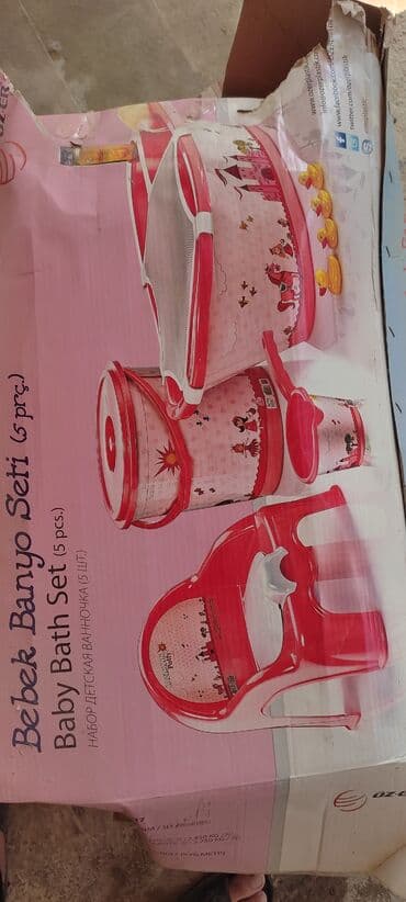 uşaq vannaları: Bebek Banyo Seti – 5 hissəli (Özel Plastik) Rəng: çəhrayı Dəst — 2