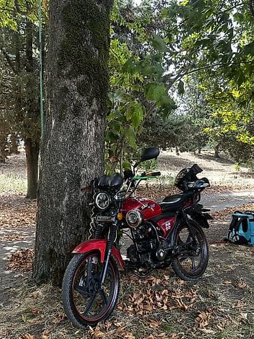 motoneqliyyat: Qırmızı rəngli 50 cc moped/motosiklet. Korpus üzərində “M 50” — 3