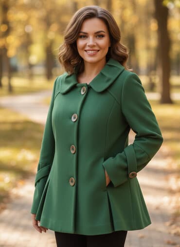 Palto, L, rəng - Yaşıl