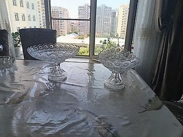 sakura: Sakura Glass kristal meyvə/güllə qabları – 2 ədəd dəst - Brend — 1