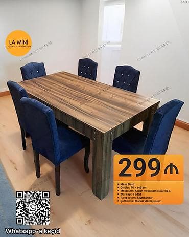 dirnaq stolu: Açılan, Dördbucaq masa, 6 stul — 1